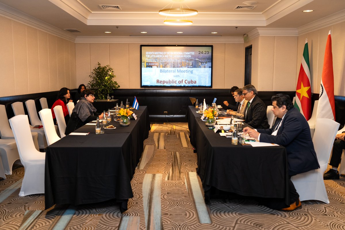 isolaralliance's tweet photo. ISA held a meaningful bilateral meeting with H.E. Mrs Mercedes Vicente, Ambassador of Cuba to Chile and Head of Delegation, @CubaMINREX, to explore opportunities for deeper collaboration in the renewable energy sector.

The discussion focused on Cuba’s ongoing efforts to transition toward clean energy, particularly solar, and the potential for partnership through ISA’s initiatives supporting capacity building, technology access, and regional cooperation. 

The exchange reaffirmed a shared commitment to accelerating sustainable development through inclusive, multilateral engagement.

ISA looks forward to continued dialogue with Cuba to support its national energy goals and strengthen South-South cooperation in the spirit of collective climate action.     

@EmbaCubaIndia | @mercyvs | @HugoMoralesSosa 
                                                                                                                                                                            #RCM2025 #SolarCooperation #VoicesForSolar #AmbitionToAction
