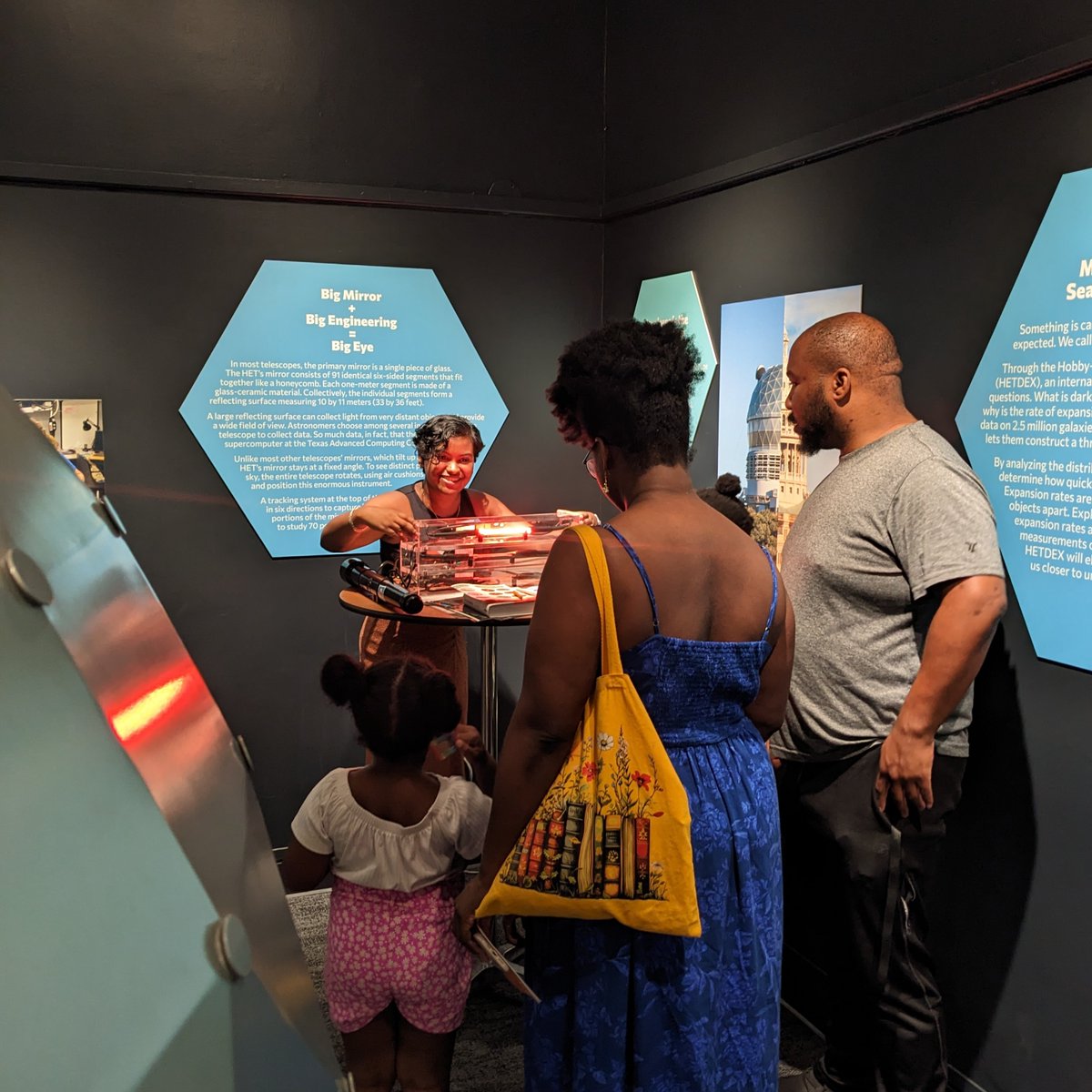 At Astronomy Afternoons at Texas Science &amp; Natural History Museum, watch a hands-on spectroscopy demo in the "Big Eye on Dark Skies" exhibit, featuring a scale model of the Hobby-Eberly Telescope!
Aug 8, 15 &amp; 22, 2-3pm. Included with museum admission. sciencemuseum.utexas.edu