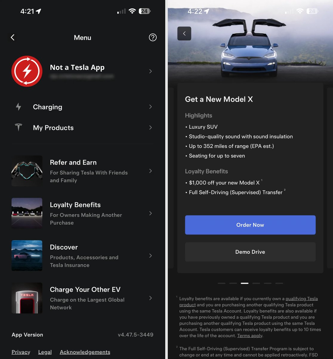 NotATeslaApp's tweet image. Tesla has just enabled a new &quot;Loyal Benefits&quot; section in the Tesla app through a server-side configuration.

notateslaapp.com/tesla-app-upda…