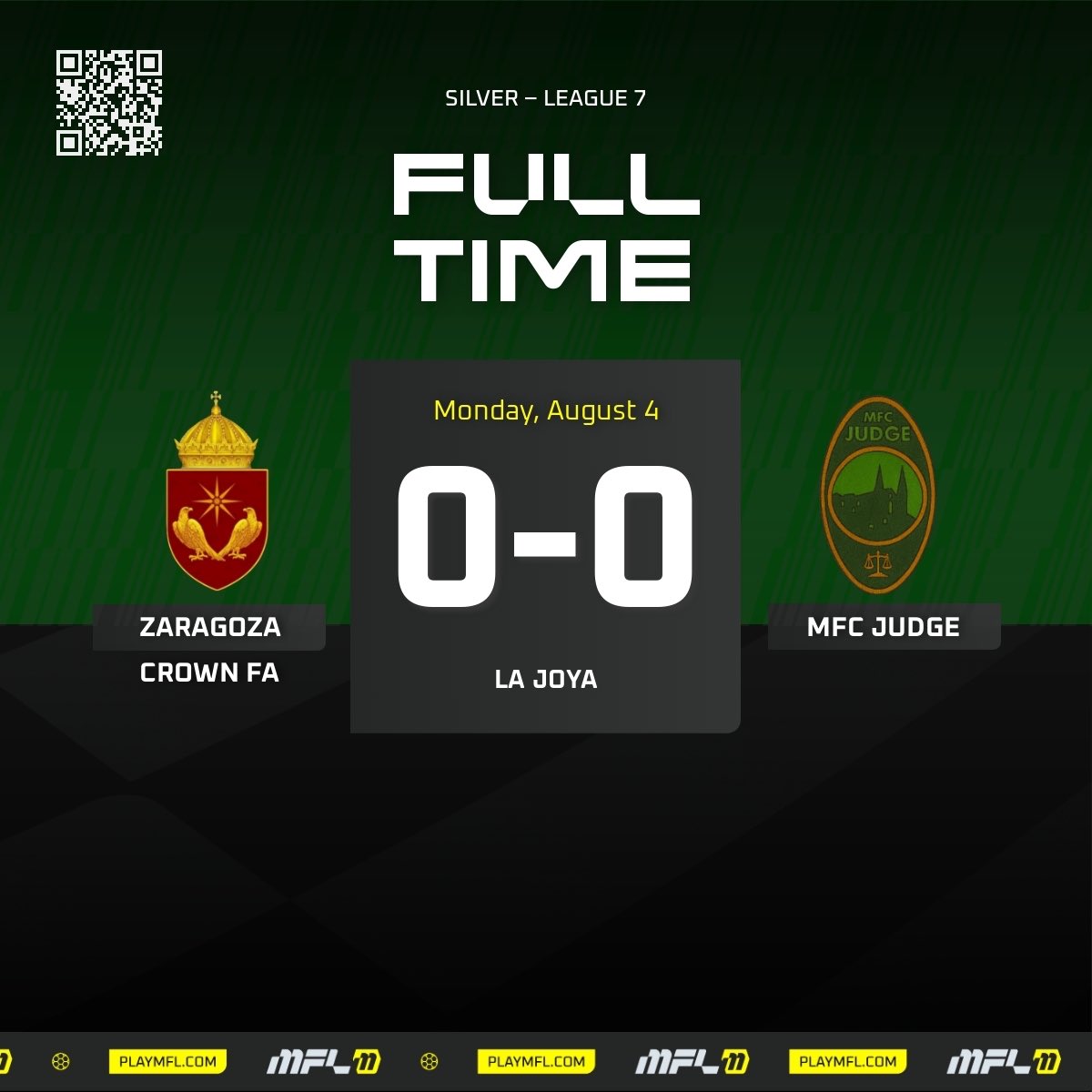 mfc_judge's tweet image. S7 - Silver League - Match 11

With starting keeper Romo away at his wedding (congrats!), backup Demetrio Condor steps up big, making 7 saves &amp;amp; earning a clean sheet. 

Halfway through the season, MFC Judge sits in 4th. What will the rest of the campaign bring?

#JUDGEmentDay