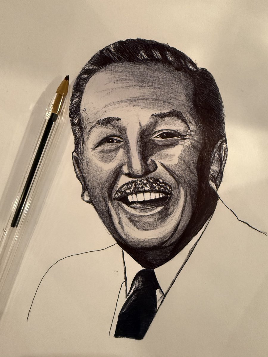 Le dessin était là, mais il manquait les ombres.
C’est fait. À la bille, toujours. Walt Disney. 

#WorkInProgress #disney #ballpointpen