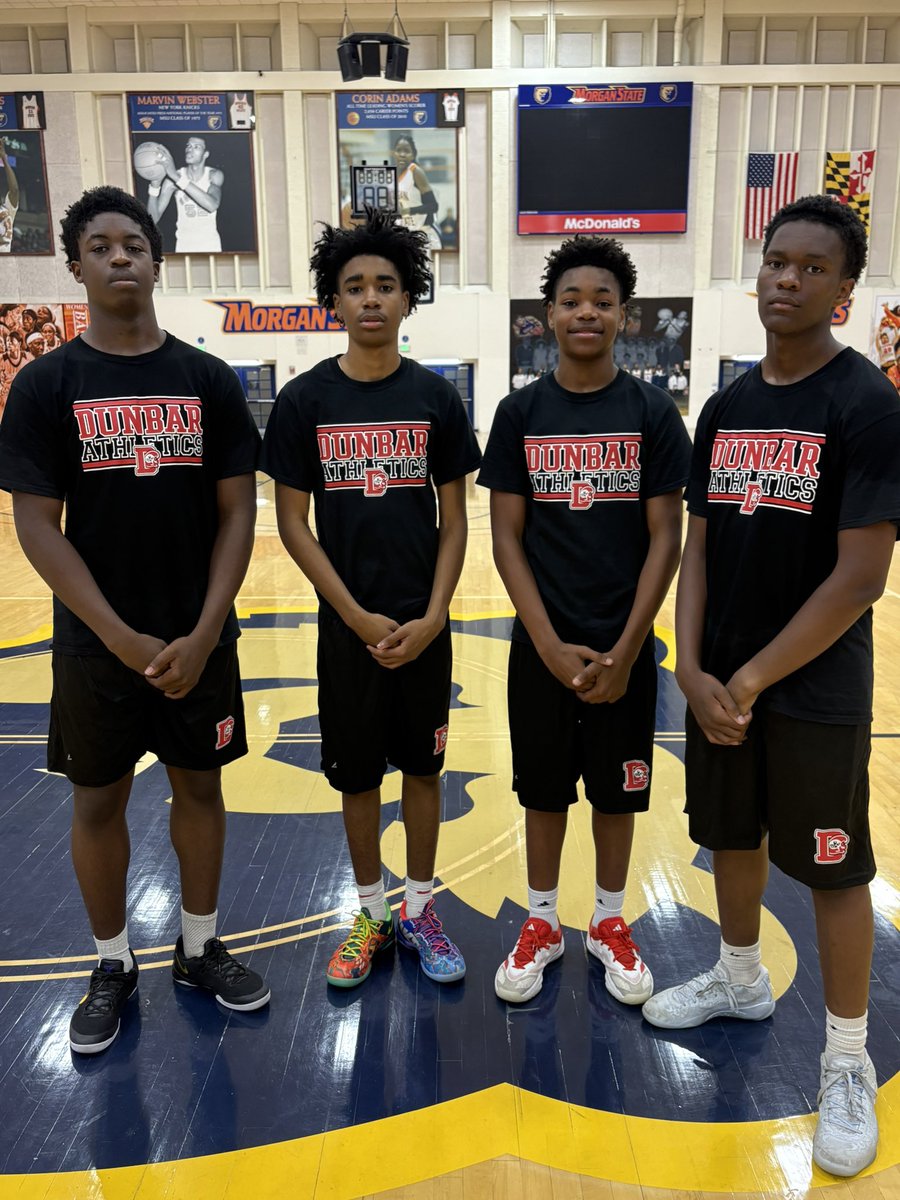 Dunbar Basketball would like to thank Morgan State Univ Head Coach &amp; Former Dunbar (DC) Student Athlete Coach Broadus &amp; Assist Coach Coutreyer for providing Dunbar Basketball the opportunity to showcase their talent at the Morgan State Elite Camp. 🔴⚫️