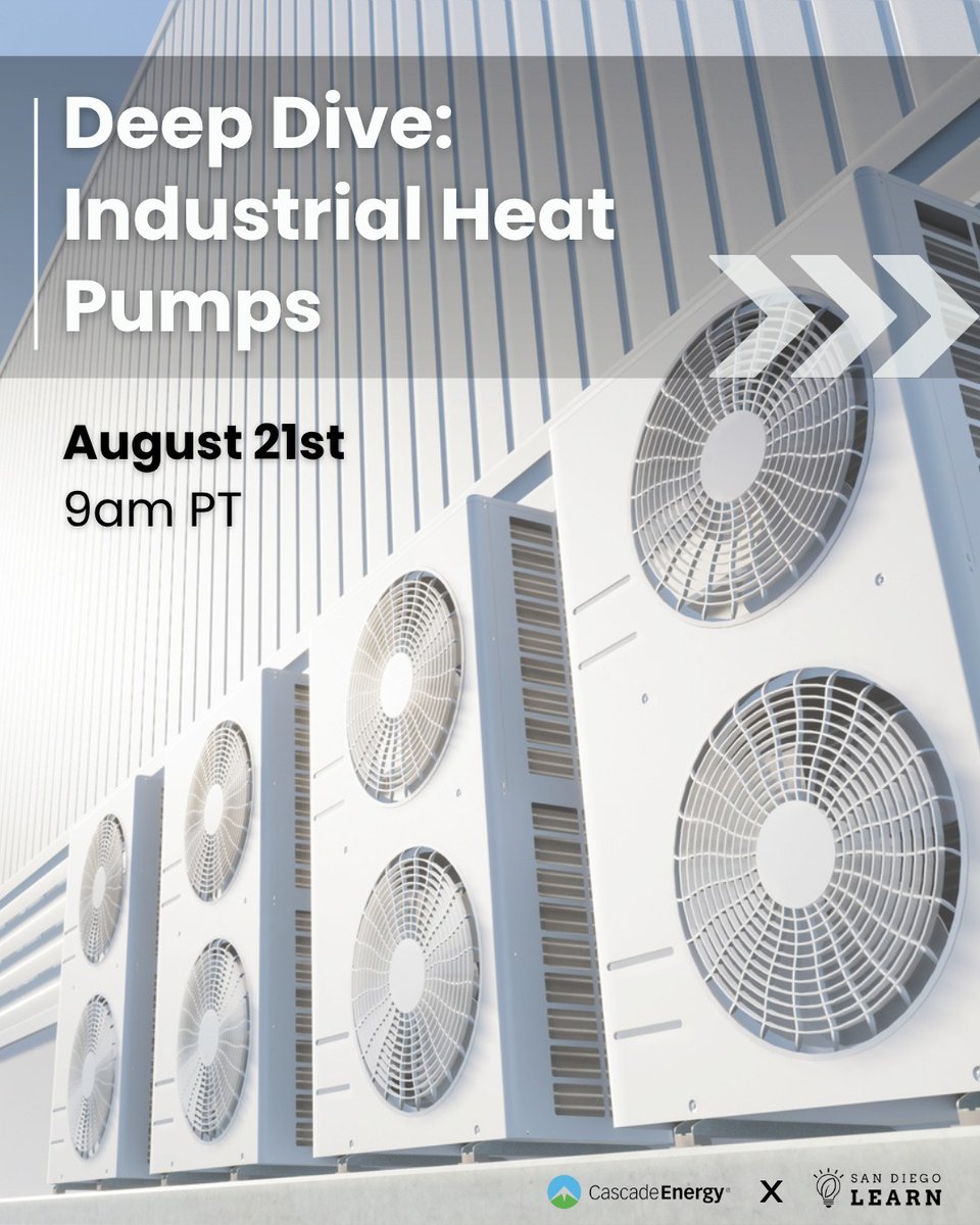 🚨New Webinar: Deep Dive – Industrial Heat Pumps
Unlock the future of efficient, low-carbon industrial heating. Learn tech, applications, GHG savings &amp; ROI strategies.

📅 Register now →  ow.ly/JHpT50WzHQw
.
.
.
.
.
#EnergyEfficiency #HeatPumps #WorkforceDevelopment