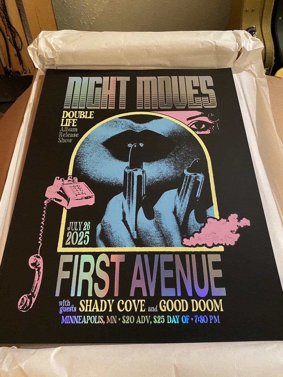 If you didn’t get a chance to snag a poster at the Double Life release show in Minneapolis- a handful of posters are now for sale on the website: nightmoves.bigcartel.com/product/first-…