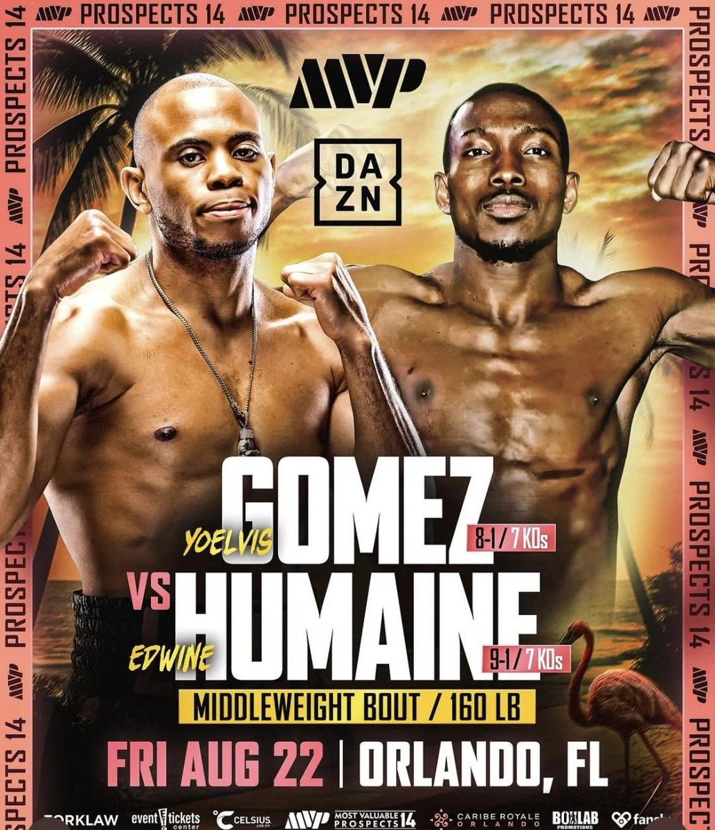 Mario Serrano - Boxing Publicist (@fightaction) on Twitter photo YOELVIS GOMEZ READY TO SHINE IN RETURN BOUT AGAINST EDWINE HUMAINE JUNIOR ON MVP'S MOST VALUABLE PROSPECTS 14 CARD conta.cc/47kTlto <a href="/BoxlabPromotion/">BoxLab Promotions</a> <a href="/orlandosentinel/">Orlando Sentinel</a> <a href="/WFTV/">WFTV Channel 9</a> <a href="/WESH/">WESH 2 News</a> <a href="/MyNews13/">Spectrum News 13</a> <a href="/fox35orlando/">FOX 35 Orlando</a> <a href="/news6wkmg/">News 6 WKMG</a> <a href="/OrlandoWeekly/">@orlandoweekly.bsky.social</a> <a href="/oliver_jared/">Jared Oliver</a> @mikecairns5 <a href="/BGreenReports/">Brandon Green🍀</a> YOELVIS GOMEZ READY TO SHINE IN RETURN BOUT AGAINST EDWINE HUMAINE JUNIOR ON MVP'S MOST VALUABLE PROSPECTS 14 CARD conta.cc/47kTlto <a href="/BoxlabPromotion/">BoxLab Promotions</a> <a href="/orlandosentinel/">Orlando Sentinel</a> <a href="/WFTV/">WFTV Channel 9</a> <a href="/WESH/">WESH 2 News</a> <a href="/MyNews13/">Spectrum News 13</a> <a href="/fox35orlando/">FOX 35 Orlando</a> <a href="/news6wkmg/">News 6 WKMG</a> <a href="/OrlandoWeekly/">@orlandoweekly.bsky.social</a> <a href="/oliver_jared/">Jared Oliver</a> @mikecairns5 <a href="/BGreenReports/">Brandon Green🍀</a>