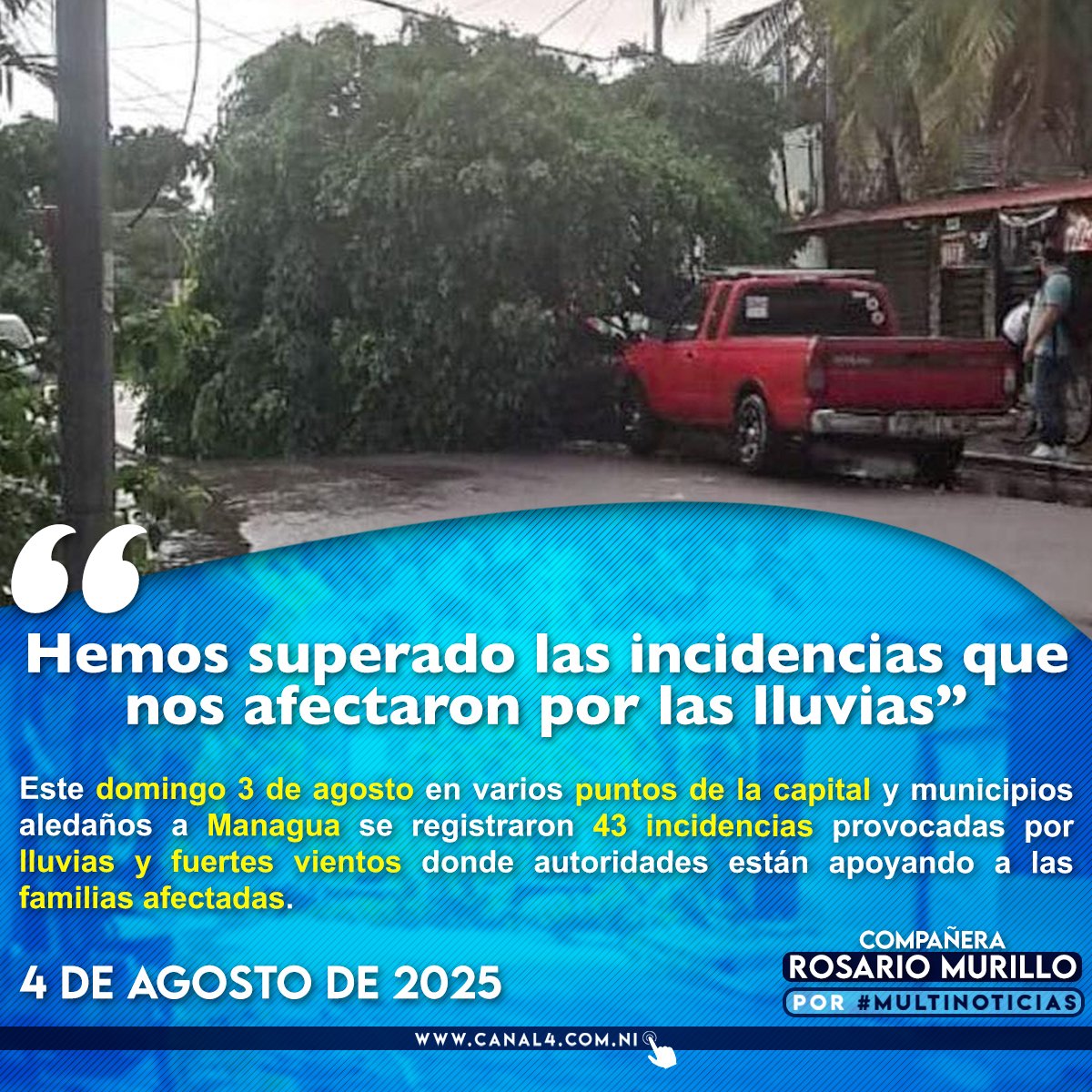 «Hemos superado las incidencias que nos afectaron por las lluvias». #noticias #nicaragua

Más información 🌐👉🏼 canal4.com.ni/hemos-superado…