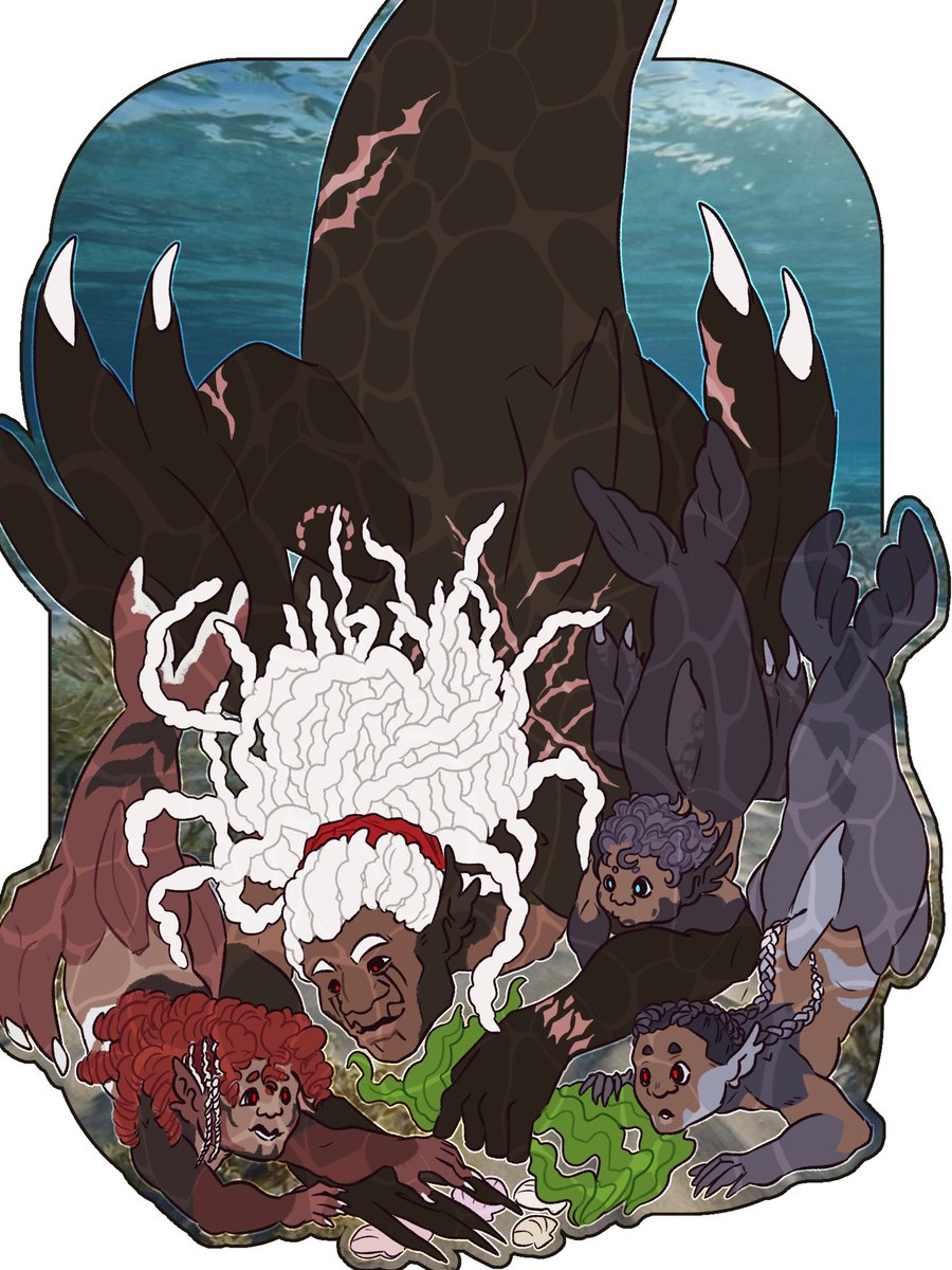 Let’s find clams to eat with mama (Mer Mega is going to let them figure out how to open the shells on their own so he can nap for half an hour)