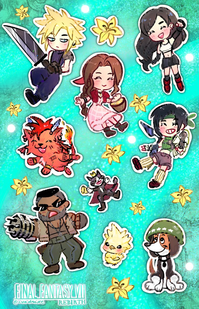 ffvii rebirth party as stickers !!