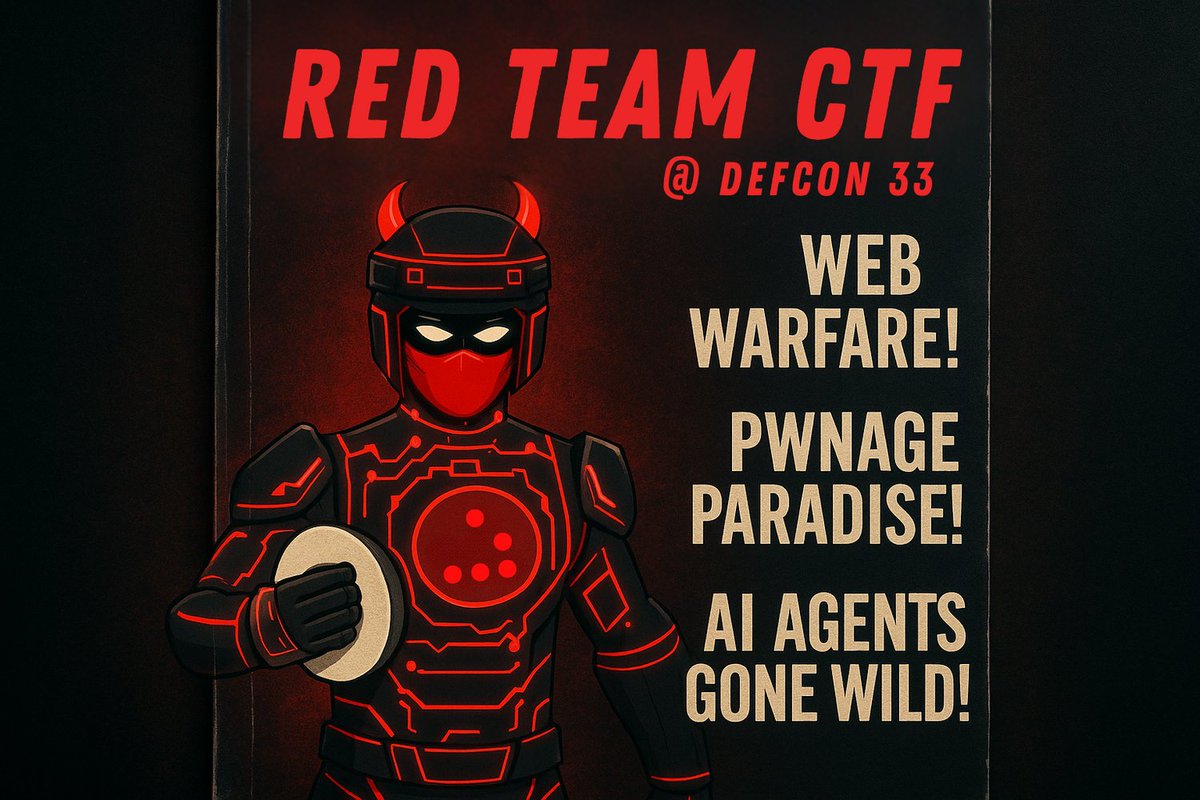 👀 Ready to hack your way to victory? Red Team CTF is back at @DEFCON! 🔥

This is an in person event at the Las Vegas Convention Center - West, at the end of Hall 1.
Please pre-register for the CTF: redteamctf.eventbrite.com