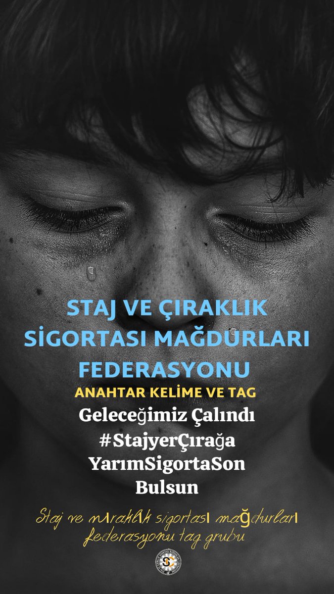 STAJ VE ÇIRAKLIK SİGORTASI MAĞDURLARI FEDERASYONU (@cirakstajfed) on Twitter photo Bizler birer dosya numarası değiliz,
bir dönemin kayıp çocuklarıyız.
Ve artık bulunmak istiyoruz...!
<a href="/herkesicinCHP/">CHP 🇹🇷</a>
<a href="/iyiparti/">İYİ Parti</a>
<a href="/rprefahpartisi/">Yeniden Refah Partisi</a>
<a href="/GelecekPartiTR/">Gelecek Partisi</a>
<a href="/devapartisi/">DEVA Partisi</a>
<a href="/SaadetPartisi/">Saadet Partisi</a>
<a href="/DSPGenelMerkez/">Demokratik Sol Parti</a>
<a href="/_DemokratParti/">Demokrat Parti</a>
<a href="/zaferpartisi/">Zafer Partisi</a>
<a href="/eczozgurozel/">Özgür Özel</a>
<a href="/MDervisogluTR/">Müsavat Dervişoğlu</a> Bizler birer dosya numarası değiliz,
bir dönemin kayıp çocuklarıyız.
Ve artık bulunmak istiyoruz...!
<a href="/herkesicinCHP/">CHP 🇹🇷</a>
<a href="/iyiparti/">İYİ Parti</a>
<a href="/rprefahpartisi/">Yeniden Refah Partisi</a>
<a href="/GelecekPartiTR/">Gelecek Partisi</a>
<a href="/devapartisi/">DEVA Partisi</a>
<a href="/SaadetPartisi/">Saadet Partisi</a>
<a href="/DSPGenelMerkez/">Demokratik Sol Parti</a>
<a href="/_DemokratParti/">Demokrat Parti</a>
<a href="/zaferpartisi/">Zafer Partisi</a>
<a href="/eczozgurozel/">Özgür Özel</a>
<a href="/MDervisogluTR/">Müsavat Dervişoğlu</a>