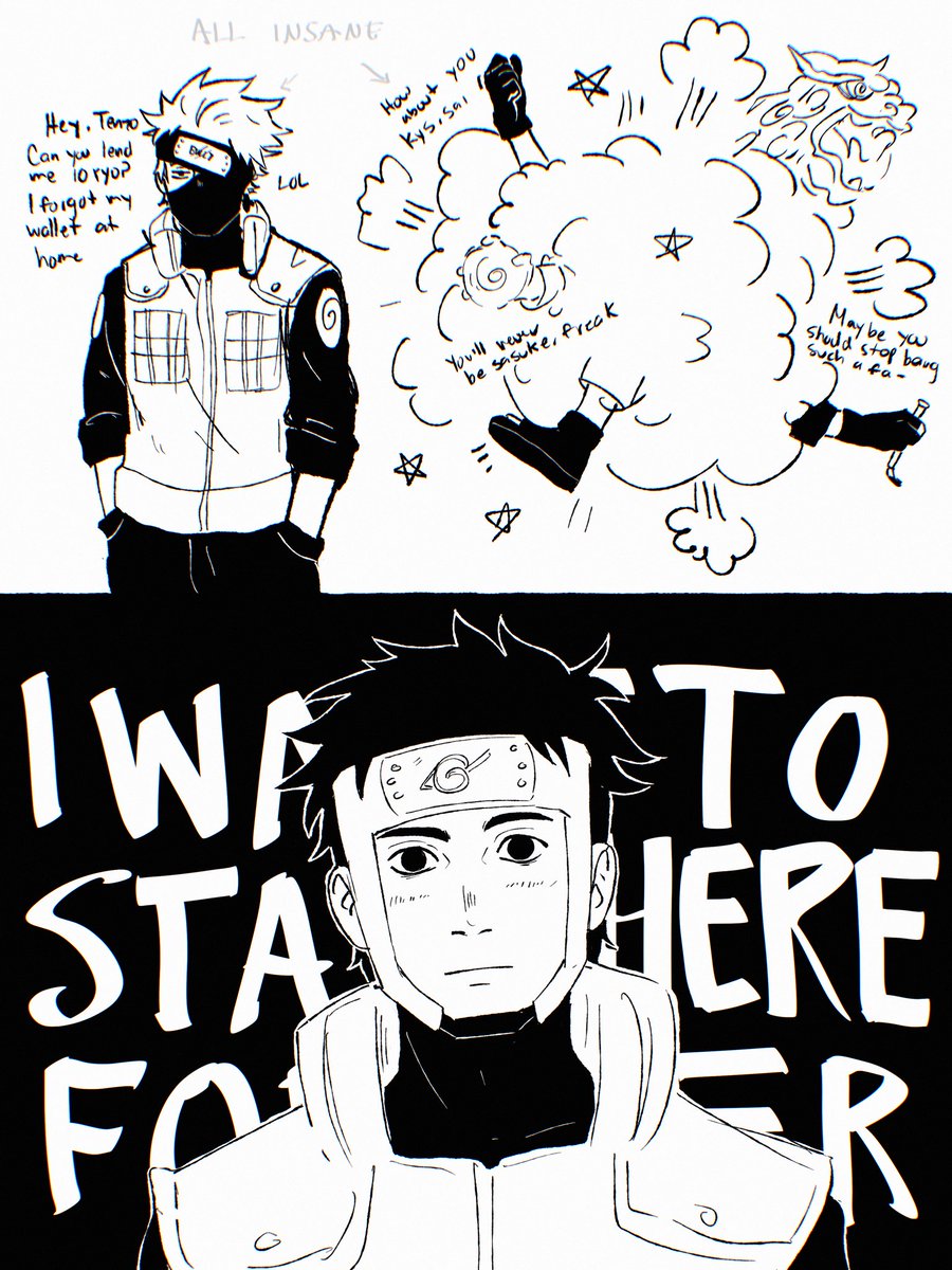 Nxctem_'s tweet image. This team only works because they’re all insane little freaks 

#yamatotenzo
#naruto
#team7
#teamkakashi