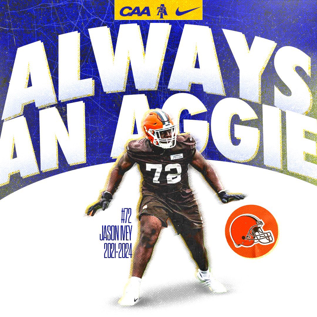 Big shoutout to <a href="/JasonIvey17/">Jason Ivey</a> putting in that work with the <a href="/Browns/">Cleveland Browns</a> 

#AggiePride