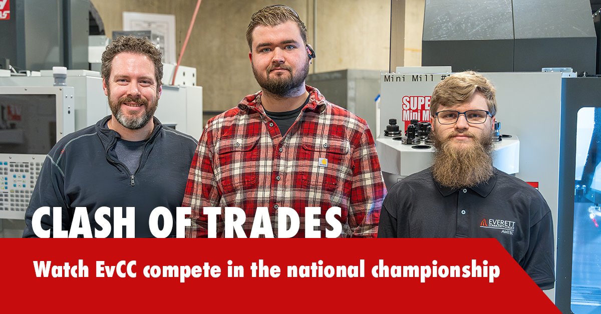 Everett CC (@everettcc) on Twitter photo Three EvCC students put their skills to the test at the 2025 National Clash of Trades Championship in Illinois! 💪🏽⚙️ Catch their journey in Clash of Trades, a reality series by Project MFG. Read more: bit.ly/41geMYS
Watch the full series: bit.ly/40KRURa Three EvCC students put their skills to the test at the 2025 National Clash of Trades Championship in Illinois! 💪🏽⚙️ Catch their journey in Clash of Trades, a reality series by Project MFG. Read more: bit.ly/41geMYS
Watch the full series: bit.ly/40KRURa