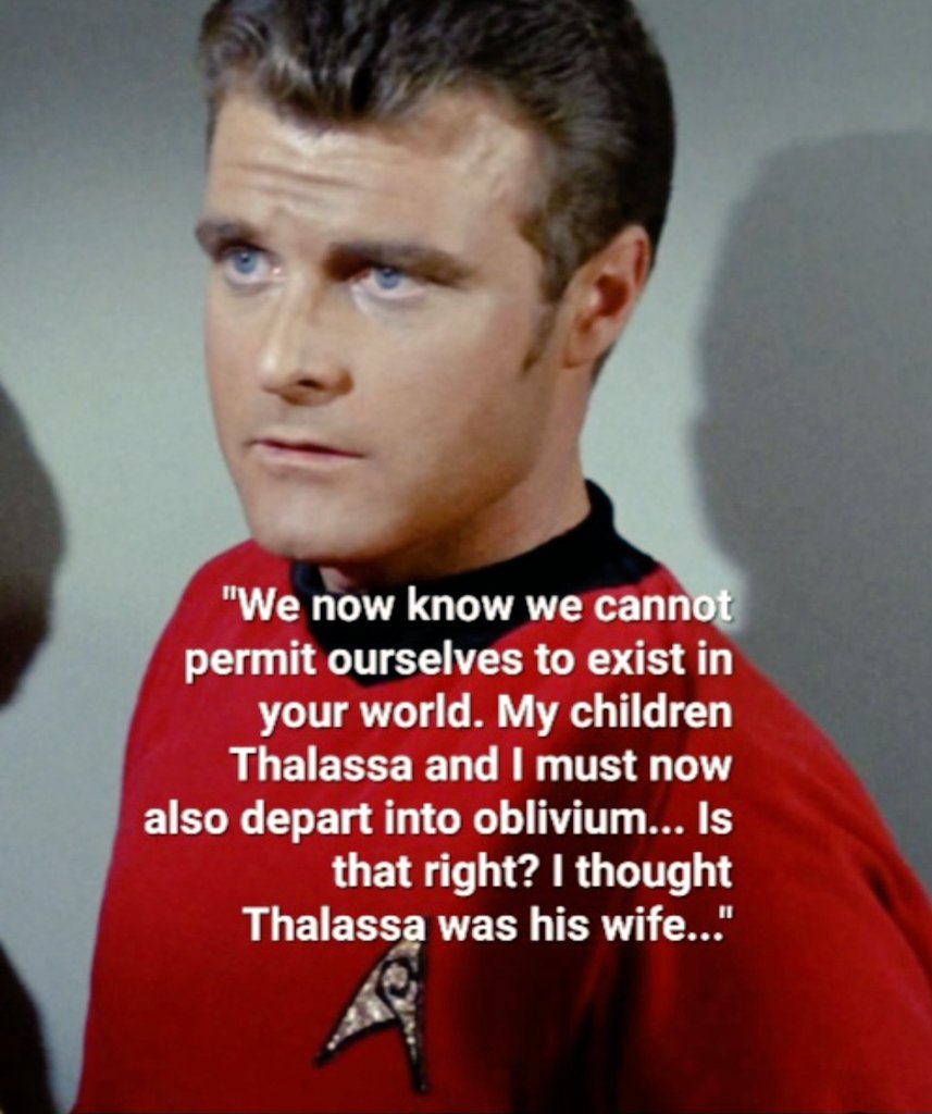 TedRampion's tweet photo. #AllStarTrek #ReturntoTomorrow A few old Trek hands recall that originally Mr Leslie (and not Capt Kirk) was to be the host of Sargon's life entity. Several scenes were shot; it just didn't work out. They had some high hopes for the Leslie character in the early days of TOS... https://t.co/RobfauVLQ5