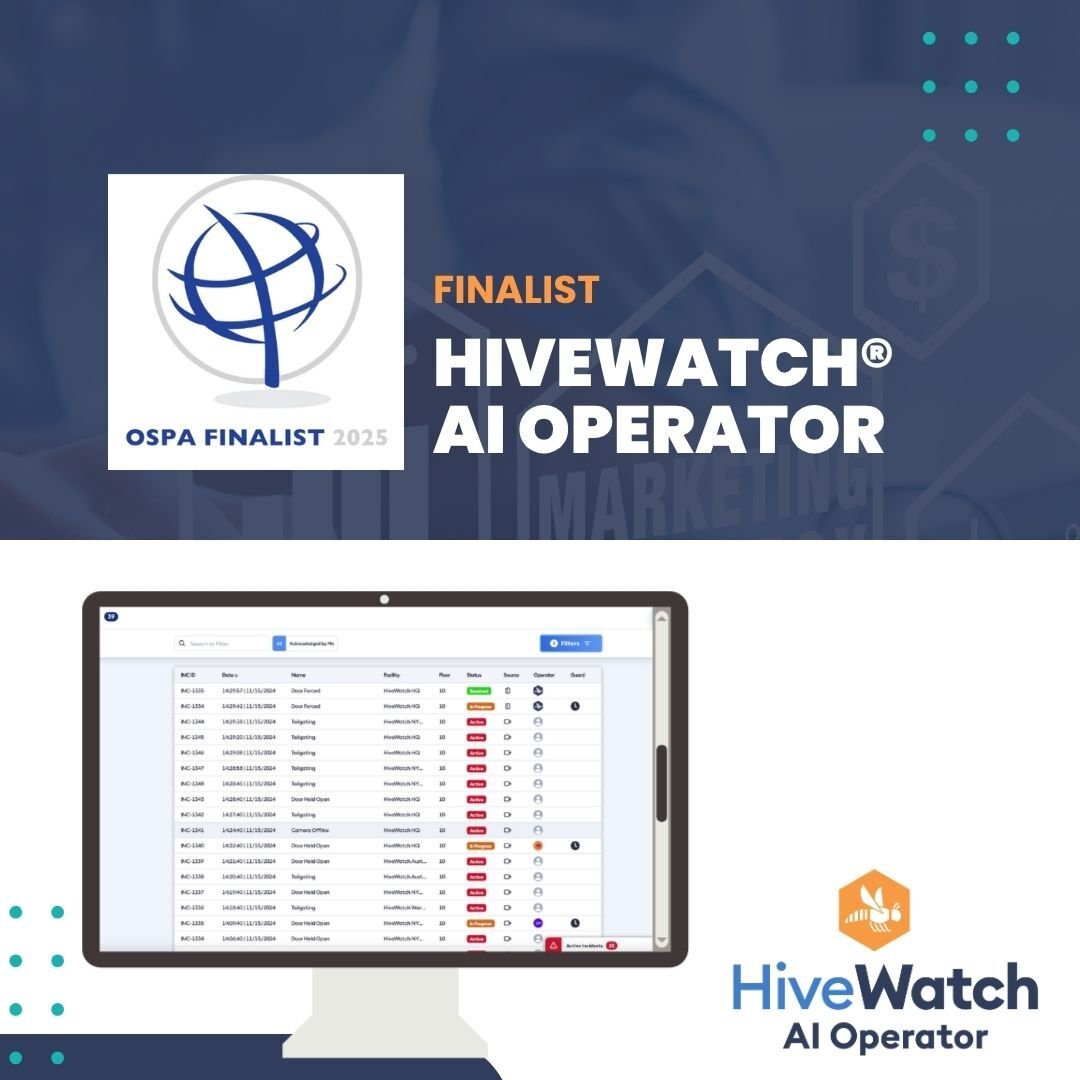 HiveWatch's tweet image. 📣 We are so excited to share that the HiveWatch® AI Operator is a finalist for this year's Outstanding Security Performance Awards for Outstanding New Security Product. 

Find out more (and see it at GSX at Booth #3452): hubs.ly/Q03Bf3F90

#AIOperator #SecurityOperations