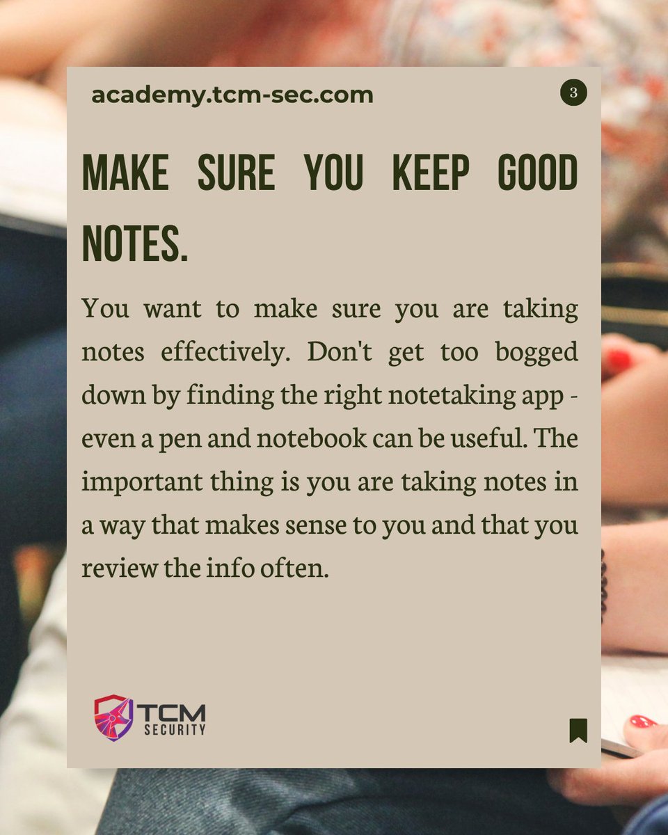 TCM Security (@tcmsecurity) on Twitter photo What are some ways you can develop healthy #study tips as a #pentester and not burn yourself out in the process. ๐ฅต
Here are a few tips to help you on your way.
๐๐ฒ๐ฑ๐ถ๐ฐ๐ฎ๐๐ฒ ๐ฎ ๐๐ถ๐บ๐ฒ & ๐ฝ๐น๐ฎ๐ฐ๐ฒ ๐๐ผ ๐๐๐๐ฑ๐๐ถ๐ป๐ด. This may not seem like a big deal at first, but What are some ways you can develop healthy #study tips as a #pentester and not burn yourself out in the process. ๐ฅต
Here are a few tips to help you on your way.
๐๐ฒ๐ฑ๐ถ๐ฐ๐ฎ๐๐ฒ ๐ฎ ๐๐ถ๐บ๐ฒ & ๐ฝ๐น๐ฎ๐ฐ๐ฒ ๐๐ผ ๐๐๐๐ฑ๐๐ถ๐ป๐ด. This may not seem like a big deal at first, but