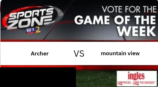 WSB-TV sports (@wsbtv_) on Twitter photo GAME of the week
SCRIMMAGE
<a href="/MVFootballBears/">Mountain View Bears Football</a> 🆚 <a href="/ArcherTigersFB/">Archer Tigers Football</a>
Thursday, August 07 @ 7pm.
Come support your favorite team.
Watch Here: s.id/wsb-tv
<a href="/coachflem33/">David Fleming</a> <a href="/CoachRice74/">Coach Rice</a> <a href="/Coach_Smith547/">Bryce Smith, Ed. S</a> <a href="/_CoachRich/">Bryson Richardson</a> <a href="/Coach_WesHughes/">Wesley Hughes</a> <a href="/IvanToppar/">Ivan Toppar</a> <a href="/CJ_45baseball/">CJ Ellis</a> <a href="/Zlk04/">Zaire O'Neal</a> <a href="/cohl_hendon/">Cohl Hendon</a> GAME of the week
SCRIMMAGE
<a href="/MVFootballBears/">Mountain View Bears Football</a> 🆚 <a href="/ArcherTigersFB/">Archer Tigers Football</a>
Thursday, August 07 @ 7pm.
Come support your favorite team.
Watch Here: s.id/wsb-tv
<a href="/coachflem33/">David Fleming</a> <a href="/CoachRice74/">Coach Rice</a> <a href="/Coach_Smith547/">Bryce Smith, Ed. S</a> <a href="/_CoachRich/">Bryson Richardson</a> <a href="/Coach_WesHughes/">Wesley Hughes</a> <a href="/IvanToppar/">Ivan Toppar</a> <a href="/CJ_45baseball/">CJ Ellis</a> <a href="/Zlk04/">Zaire O'Neal</a> <a href="/cohl_hendon/">Cohl Hendon</a>