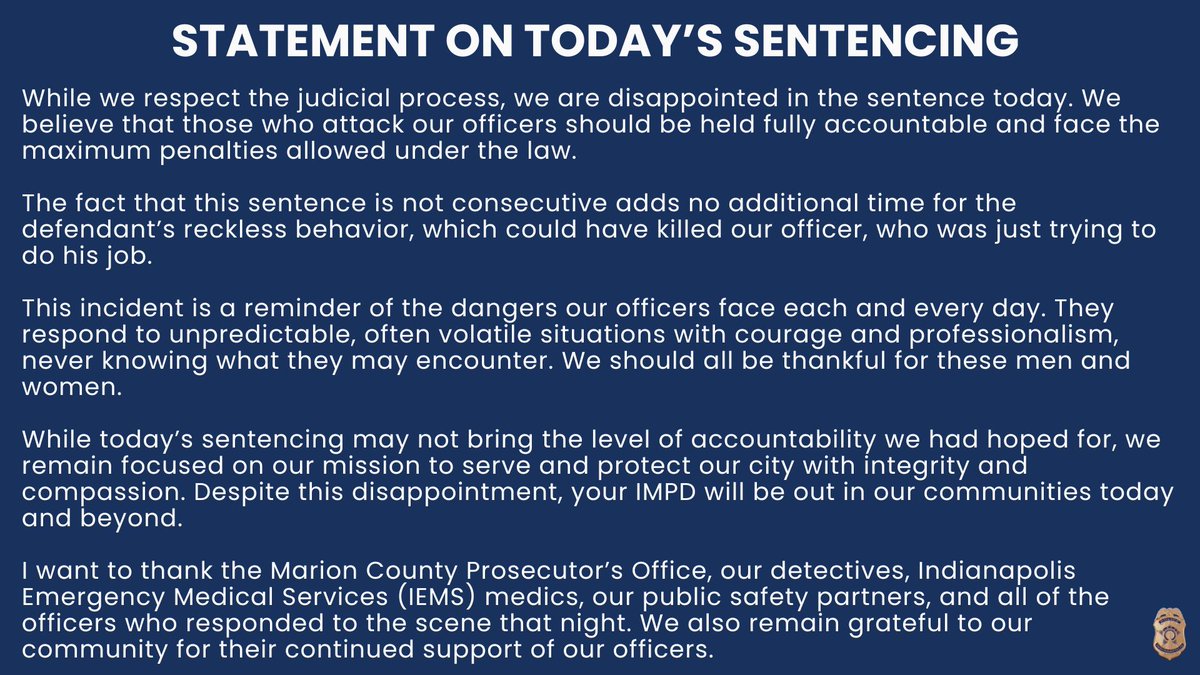 This statement is reference Mr. Shane's sentencing.