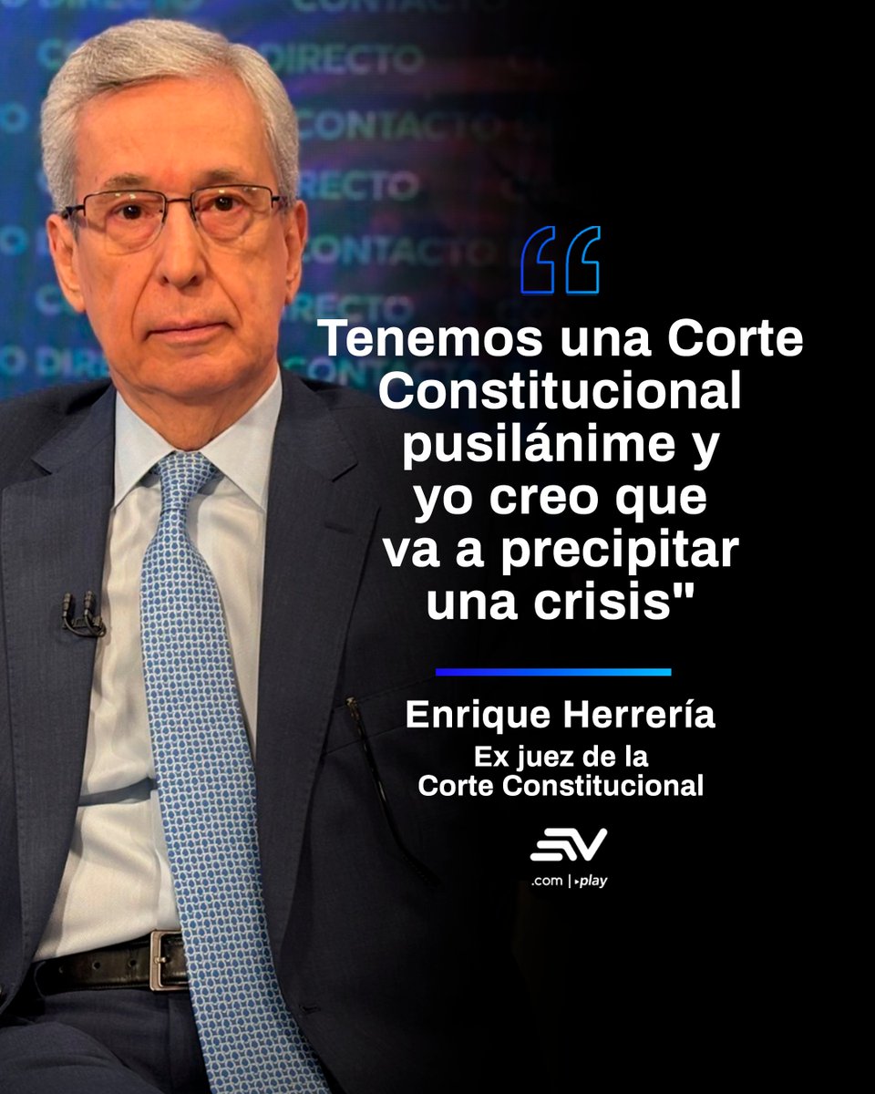 📌 Enrique Herrería, ex juez de la Corte Constitucional, asegura que el organismo tiene una actitud diferente con respecto a Daniel Noboa de la que tuvo con sus dos antecesores. 📲 bit.ly/4m44y6q