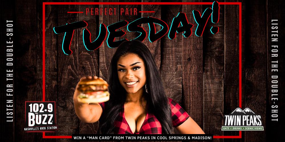 102.9 The Buzz (@1029thebuzz) on Twitter photo Cold Beer 🍺 Great Views ⛰️ Need I say more?
Listen for the double-shots all day Tuesday to win a gift card to <a href="/TwinPeaksLodge/">TwinPeaksRestaurant</a> in Cool Springs or Madison! Listen to win at 1029thebuzz.com/player.
#PerfectPairTuesday Cold Beer 🍺 Great Views ⛰️ Need I say more?
Listen for the double-shots all day Tuesday to win a gift card to <a href="/TwinPeaksLodge/">TwinPeaksRestaurant</a> in Cool Springs or Madison! Listen to win at 1029thebuzz.com/player.
#PerfectPairTuesday