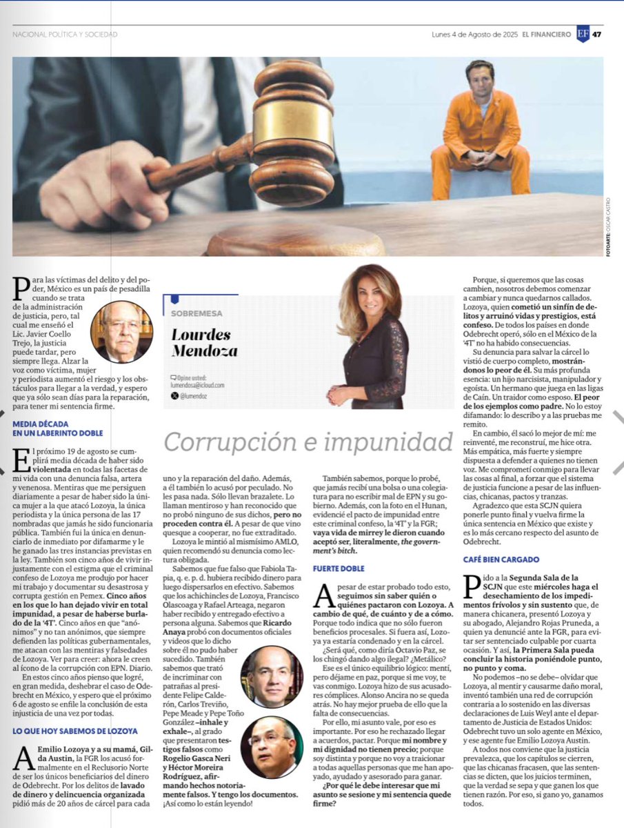 Elena Chávez (@luzelenachavez8) on Twitter photo Ministras y Ministros de la <a href="/SCJN/">Suprema Corte</a> el caso de <a href="/lumendoz/">Lourdes mendoza</a> es una gran oportunidad para demostrar que la justicia lesa más so re el influyentismo, poder y dinero. Lourdes es una mujer que día día ha luchado por otras mujeres, siempre solidaria y voz incansable, incluso, ante el abuso Ministras y Ministros de la <a href="/SCJN/">Suprema Corte</a> el caso de <a href="/lumendoz/">Lourdes mendoza</a> es una gran oportunidad para demostrar que la justicia lesa más so re el influyentismo, poder y dinero. Lourdes es una mujer que día día ha luchado por otras mujeres, siempre solidaria y voz incansable, incluso, ante el abuso