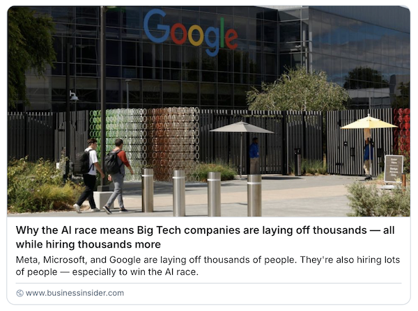 Here is an example you need to keep up with what companies are looking for... laying off but hiring thousands more...