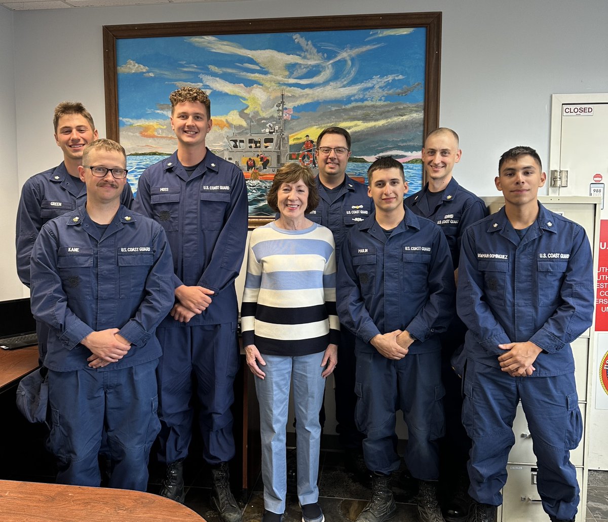 Sen. Susan Collins (@senatorcollins) on Twitter photo It was wonderful to be at the Coast Guard Station in Eastport today to celebrate National Coast Guard Day, which also marks the service branch’s 235th birthday. I was grateful for the chance to meet and thank the Coast Guardsmen serving in Eastern Maine and to hear more about It was wonderful to be at the Coast Guard Station in Eastport today to celebrate National Coast Guard Day, which also marks the service branch’s 235th birthday. I was grateful for the chance to meet and thank the Coast Guardsmen serving in Eastern Maine and to hear more about