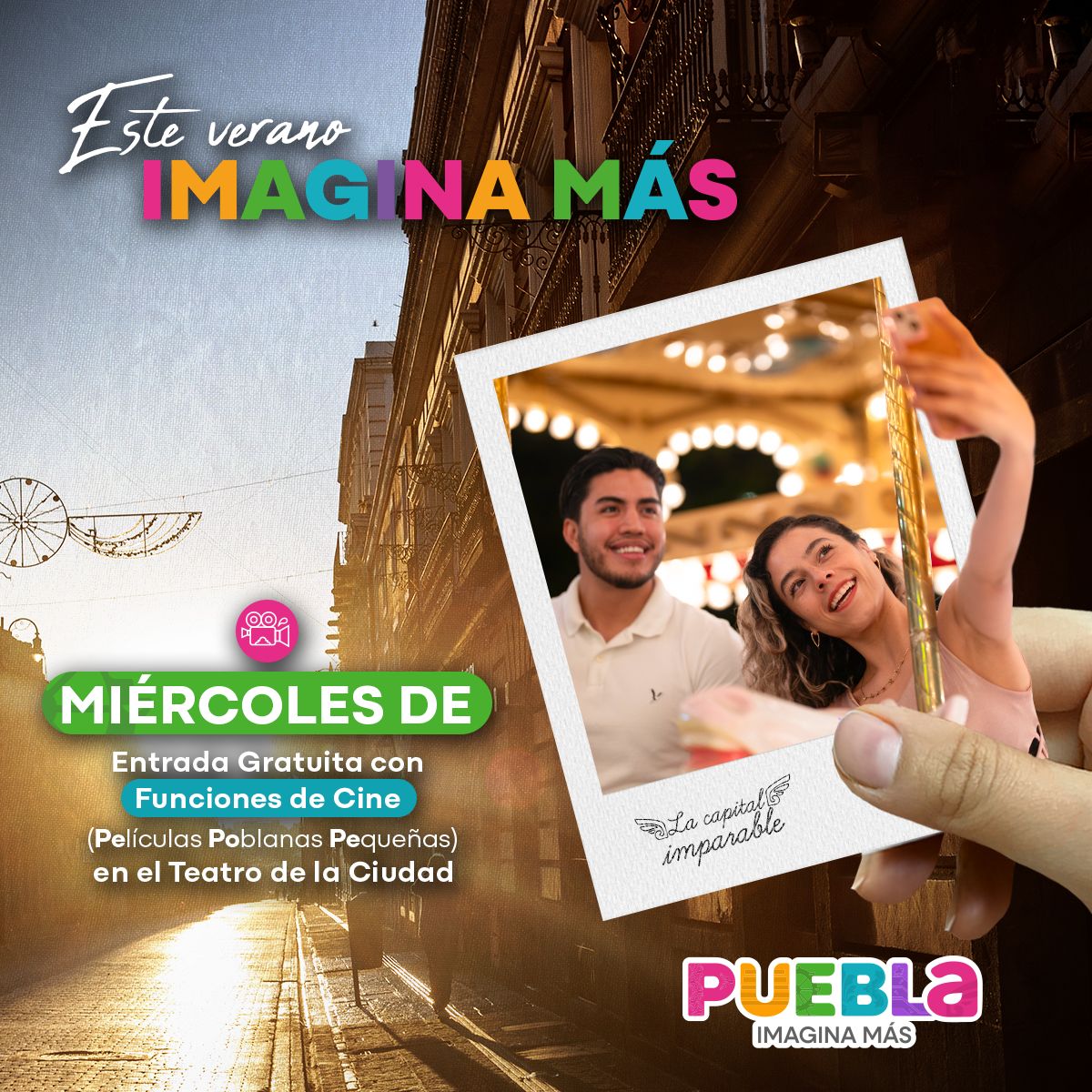 📅Miércoles de cine ¡gratis!

🎥En la ciudad de Puebla hay cultura y diversión, lánzate a las funciones de cine gratuitas que preparamos para ti y para que posteriormente des un paseo por el Centro Histórico🤜🤛.

¡No pierdas la oportunidad👏!

#Puebla #ImaginaMás
#VisitaPuebla
