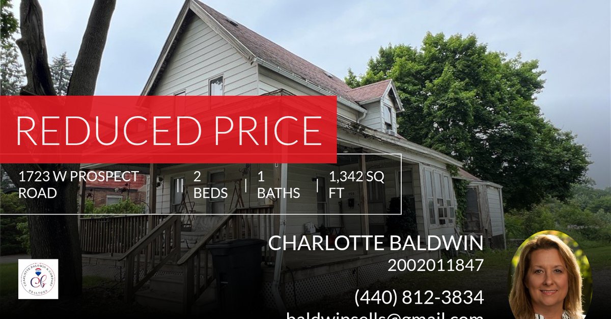 charlicakes1's tweet photo. 📍 Reduced Price 📍 This recently reduced home at 1723 W Prospect Road in Ashtabula won't last long, so, don't wait to set up a showing! Reach out here or at (440) 812-3834 for more information!

Charlotte Baldwin
RE/MAX Resul... https://t.co/EstNZ3Pdnf https://t.co/OLYWIOeDBd