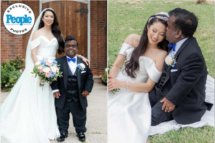 Jane341e's tweet photo. Bride Says She 'Never Prayed for Someone Tall,' Then Married a Man Who's 4' (Exclusive) https://t.co/XGmHMeF4uo https://t.co/NrId5VXz1w