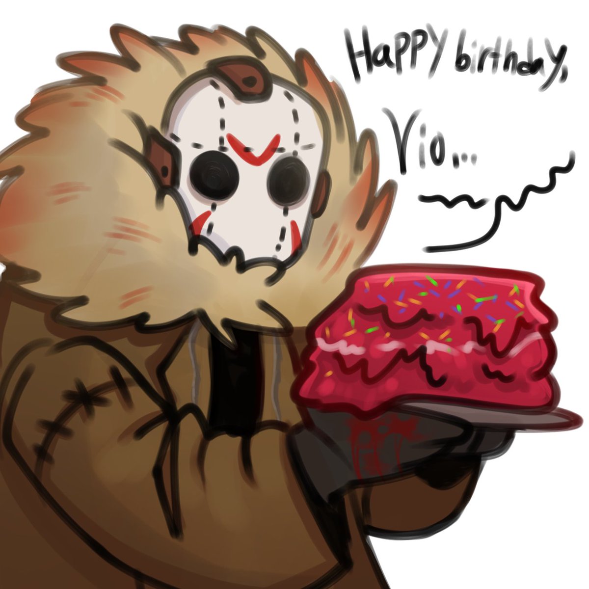axoplasim's tweet photo. Happy birthday @VioletPaws_ !!! [#JasonVoorhees] https://t.co/Z9YWYfoRZY