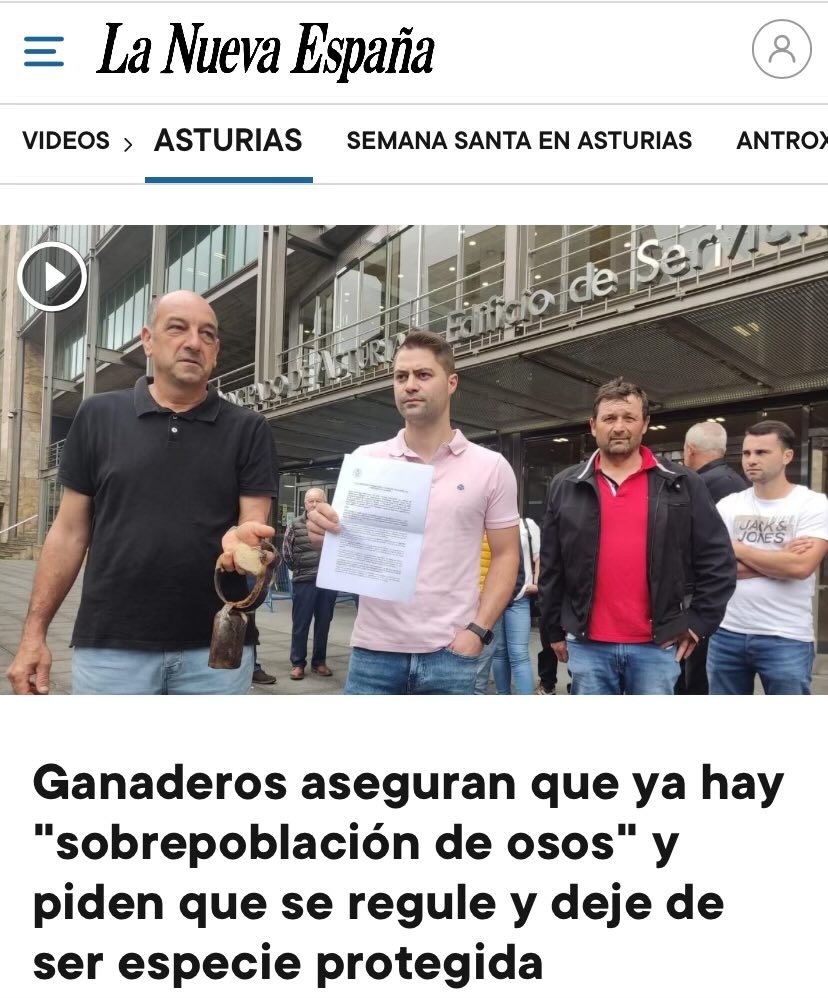 Vinieron a por los lobos y ahora van a por los osos. Y por supuesto La Nueva España recogiendo la primera gilipollez que suelte por la boca la tropa agrotrumpista. Luego reciben una nota de prensa currada y va directa a la papelera.