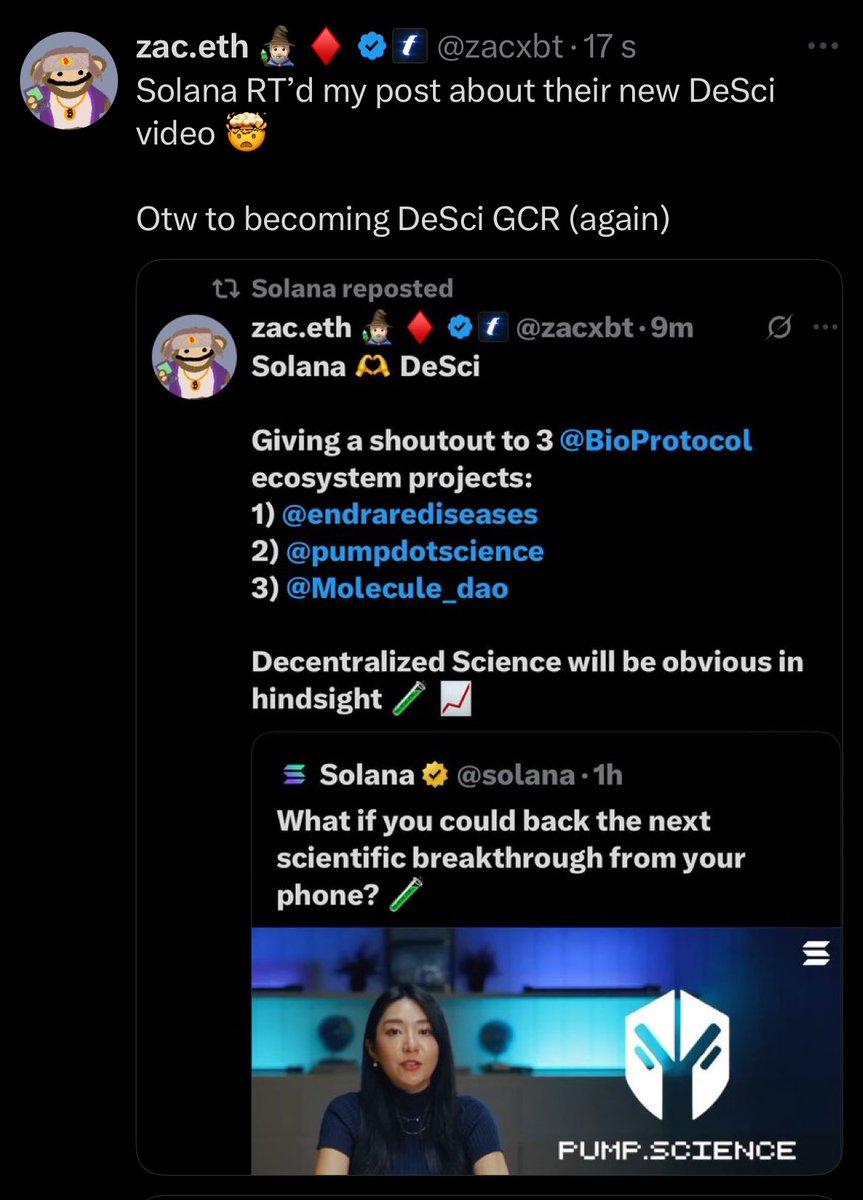 Cryptozemoon (@n3sio11) on Twitter photo DeSci summer 🔥
Even <a href="/zacxbt/">zac.eth 🧙🏻♂️♦️</a> , <a href="/phantom/">Phantom</a> & <a href="/solana/">Solana</a> know it. 🧠
Maybe time to be interesting by my thesis about DeSci & <a href="/eterna_labs/">Eterna Labs</a> 👇 DeSci summer 🔥
Even <a href="/zacxbt/">zac.eth 🧙🏻♂️♦️</a> , <a href="/phantom/">Phantom</a> & <a href="/solana/">Solana</a> know it. 🧠
Maybe time to be interesting by my thesis about DeSci & <a href="/eterna_labs/">Eterna Labs</a> 👇