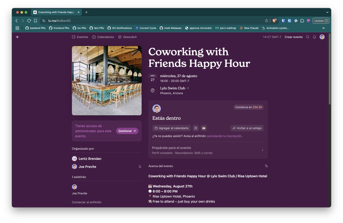 friends in AZ!

we're doing another Cowork With Friends happy hour this month!

hope to see you there!

link below