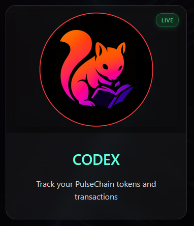 Red Squirrel (@redsquirrel5555) on Twitter photo CODEX is live, re-branded and massively improved from (the horribly named Hoardboard 🙄) click the CODEX image from squirrels.pro or go directly to squirrels.pro/codex  i hope its useful and you enjoy using it, free to use, no sacrifice or token 👍🏻 CODEX is live, re-branded and massively improved from (the horribly named Hoardboard 🙄) click the CODEX image from squirrels.pro or go directly to squirrels.pro/codex  i hope its useful and you enjoy using it, free to use, no sacrifice or token 👍🏻