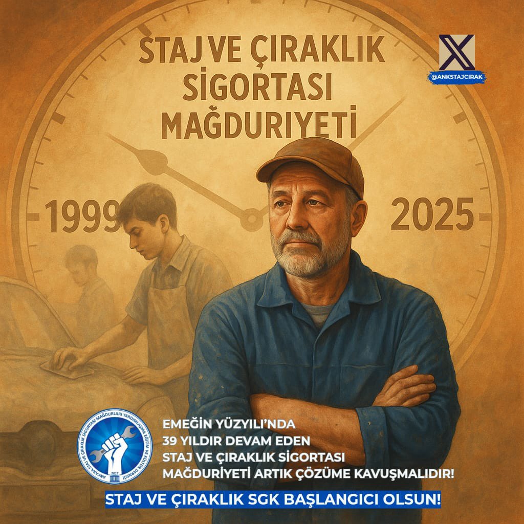 Meslek lisesi ve Çıraklık okullarından mezun olanlar Ssk kartı ve Ssk numarası verilip Ssk'sı başladı diye aldatılan oldu. 

Geleceğimiz Çalındı
Staj Çıraklık Sgk Başlangıcı Olsun 
#StajyerÇırağaYarımSigortaSonBulsun