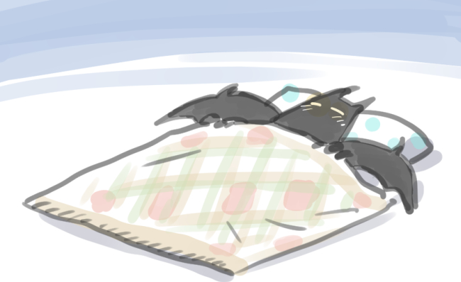 「寝苦しくない夜 おおすずしい風の吹く夜よ尊ばれよ」|藻のイラスト