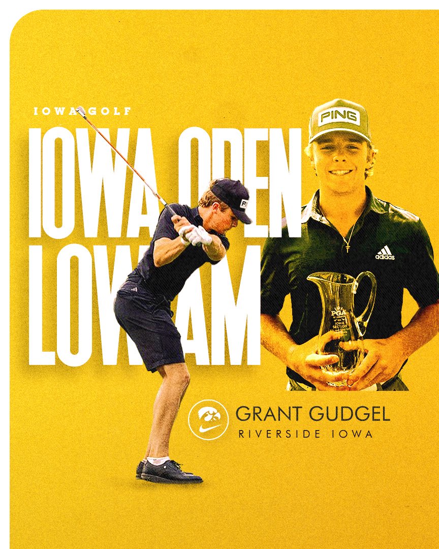 On Sunday, Grant Gudgel shot 8-under par at the 92nd Iowa Open Blue Top Ridge in Riverside, Iowa. 

Gundel recorded scores of 69 - 69 - 70 to claim the lowest amateur score for the weekend. #Hawkeyes