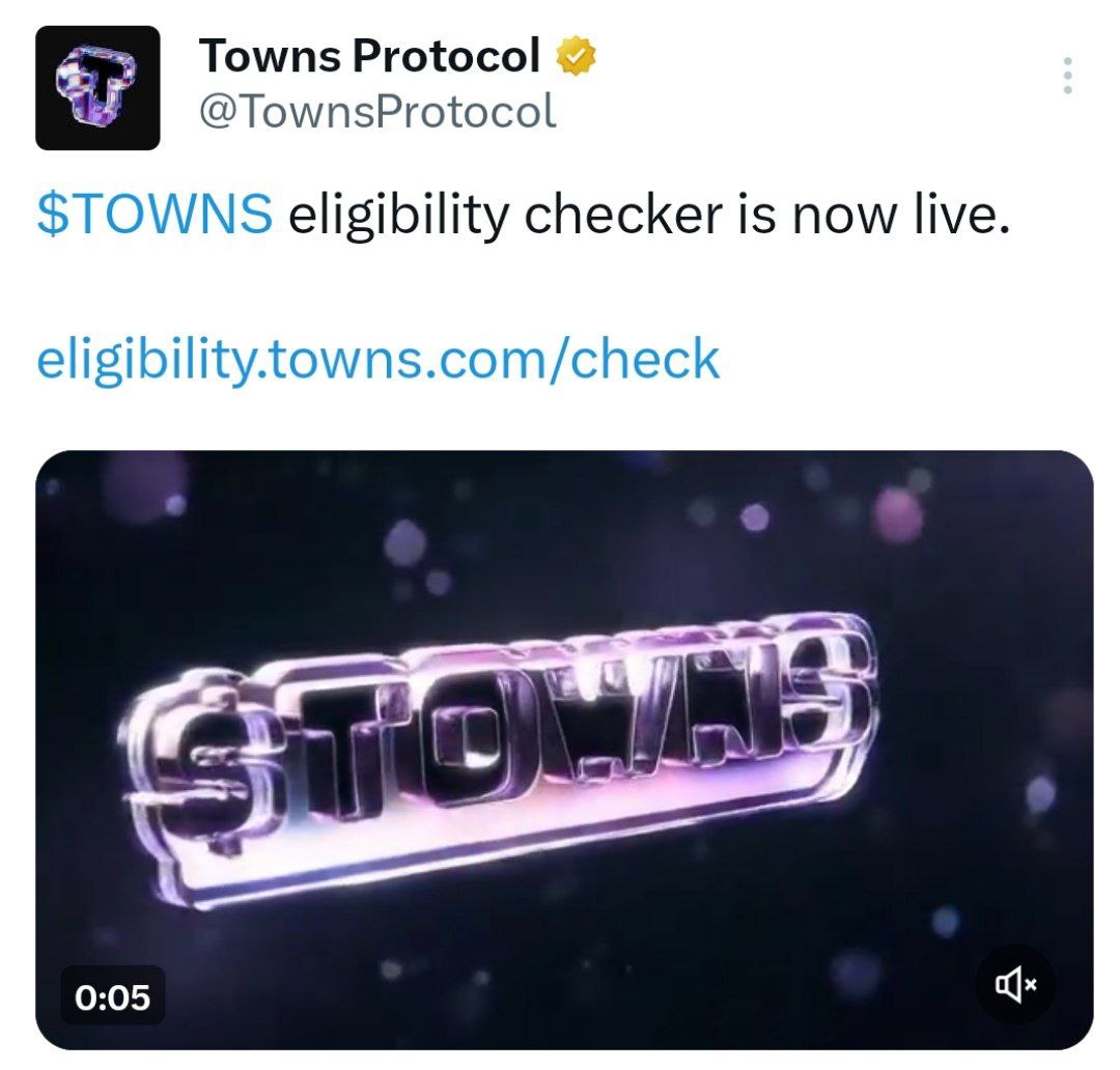RBilayi's tweet image. $TOWNS Airdrop Eligibility Checker is LIVE!

Wondering if you made the cut?

Check now using your Towns Wallet Address (Not Metamask):

eligibility.towns.com/check

Don&apos;t miss out! #TownsProtocol #Airdrop #Crypto #Web3