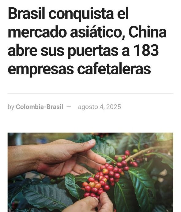 El Café Brasileño deja a EE.UU y se muda a China.

Será comprado en su totalidad por China.

Tras los Aranceles impuestas por Trump

¿Quien pierde ahora ?..🎯