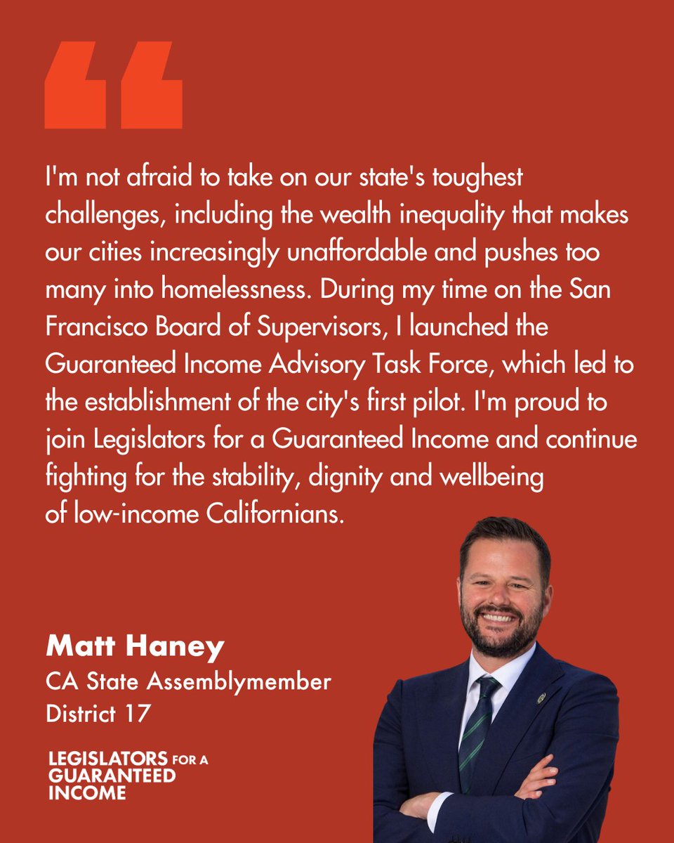 CA State Assemblymember Matt Haney is a long-time guaranteed income champion, having launched the San Francisco Board of Supervisors’ Guaranteed Income Advisory Task Force. We’re excited to have Assemblymember Haney as one of our LGI founders!
