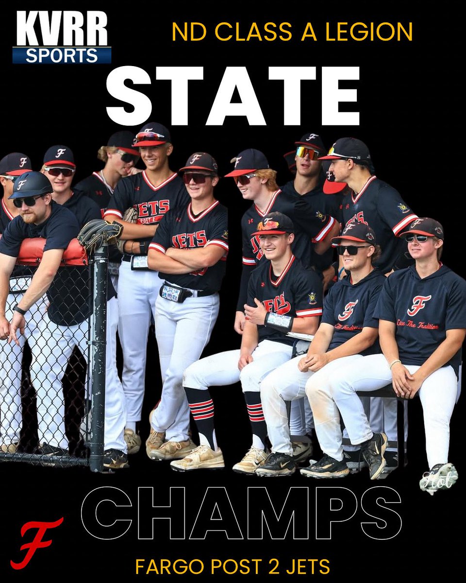 <a href="/Post2Dugout/">Fargo Post 2 Dugout</a> Jets = <a href="/ndlegionbaseba1/">North Dakota American Legion Baseball</a> Class A STATE CHAMPS‼️

The Jets defeat Casselton 6-3 in the Championship game. 

📷: Insta/FargoHotShots

<a href="/NDLegion/">North Dakota American Legion</a>
