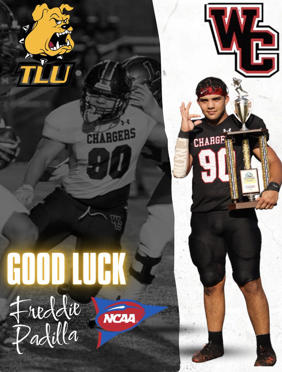 Churchill Chargers Football 🇬🇧 (@wc_chargersfb) on Twitter photo Good luck this fall to our former Churchill Charger Freddie Padilla playing at the next level at Texas Lutheran University!
<a href="/BMS_Athletics_/">Bradley Middle School Athletics</a> <a href="/JaguarsJackson/">JacksonJaguarsAthletics</a> <a href="/IKEAthletics/">IKE Generals Athletics</a>
#ncaa #recruitWC Good luck this fall to our former Churchill Charger Freddie Padilla playing at the next level at Texas Lutheran University!
<a href="/BMS_Athletics_/">Bradley Middle School Athletics</a> <a href="/JaguarsJackson/">JacksonJaguarsAthletics</a> <a href="/IKEAthletics/">IKE Generals Athletics</a>
#ncaa #recruitWC