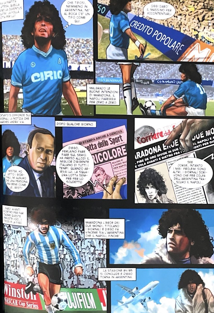 Acabo de recibir desde Nápoli, un increíble cómic (fumetto) en italiano dedicado al gran Diego Maradona 1️⃣0️⃣ creado por el talentoso Enzo Troiano.  

#D10S #Napoli #maradona #retrovenfan