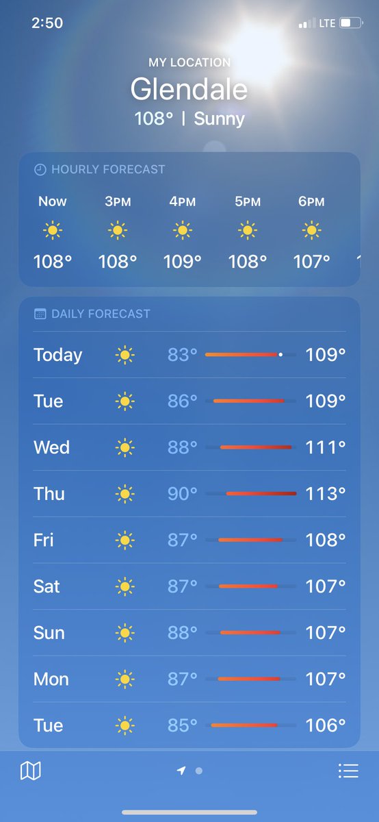 #weather for the week #glendale #arizona 😅