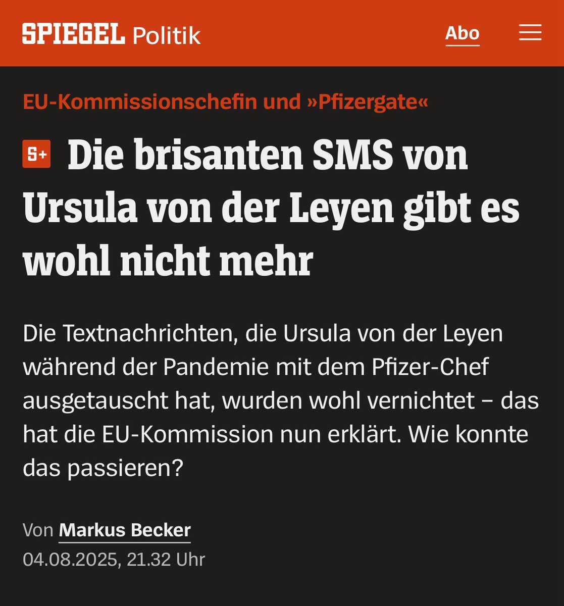 Sonst wird jede Nachricht dreifach gespeichert, jeder Klick getrackt – aber bei Milliardenverträgen verschwinden plötzlich SMS wie von Geisterhand. 
Wo ist denn diese verflixte digitale Massenüberwachung, wenn man sie braucht?