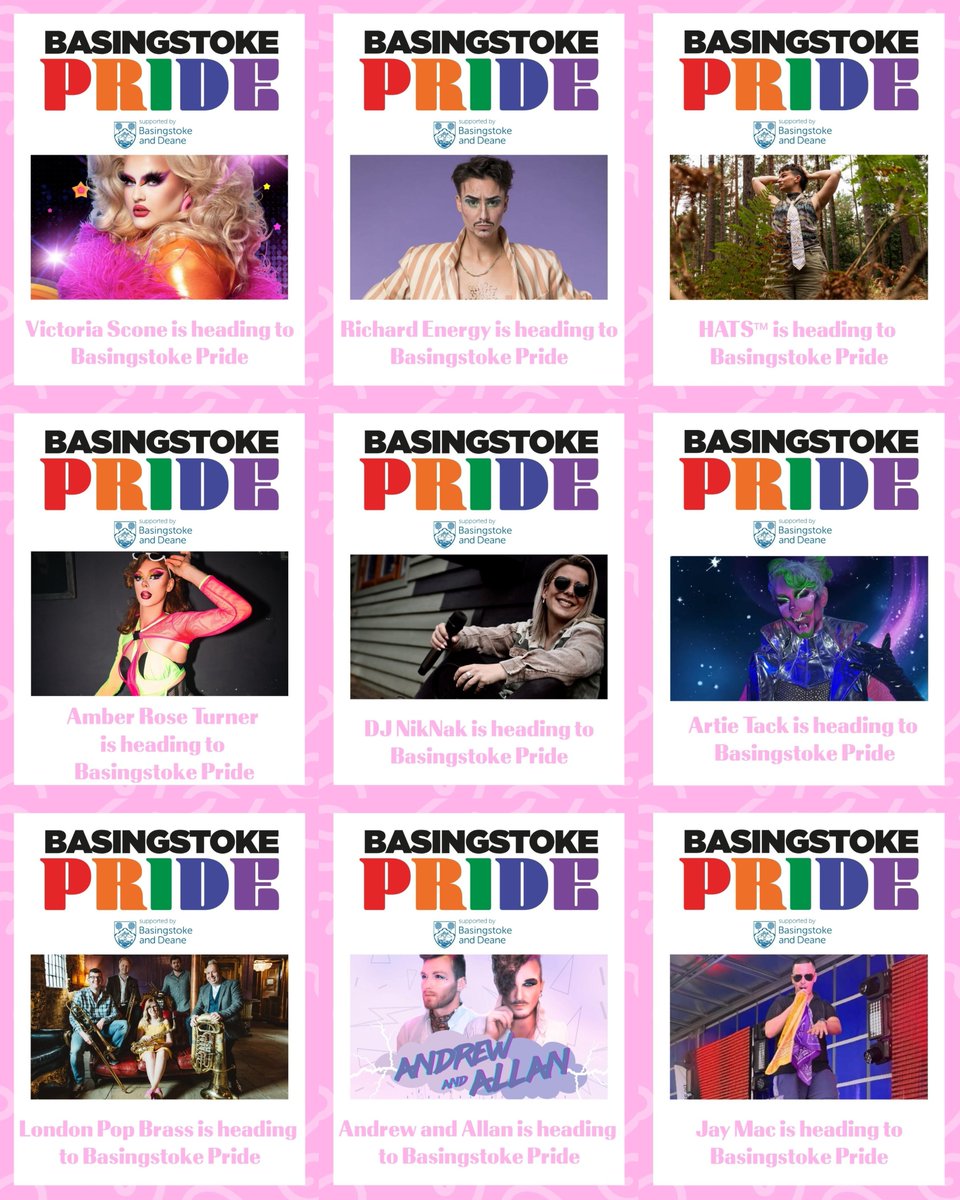 The talent. The energy. THE VIBE!

Here are the incredible artists that will be bringing Basingstoke Pride 2025 to life! 👉

#BasingstokePride #Pride2025 #Parade