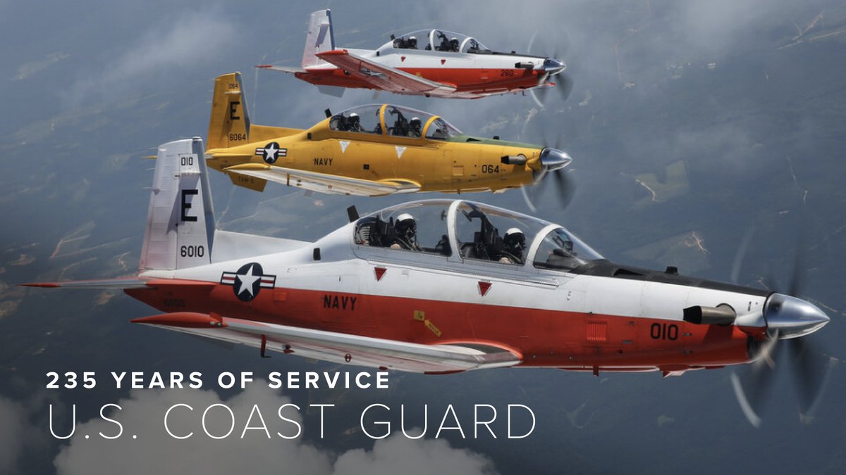 Textron Aviation (@textronaviation) on Twitter photo Today, the <a href="/USCG/">U.S. Coast Guard</a> marks 235 years of commitment to safeguarding our shores and saving lives. We are honored to have Coast Guard fixed-wing pilots train in Beechcraft products. Thank you to those who have and who continue to serve.
#OneTxtAvTeam #CoastGuard #SemperParatus Today, the <a href="/USCG/">U.S. Coast Guard</a> marks 235 years of commitment to safeguarding our shores and saving lives. We are honored to have Coast Guard fixed-wing pilots train in Beechcraft products. Thank you to those who have and who continue to serve.
#OneTxtAvTeam #CoastGuard #SemperParatus