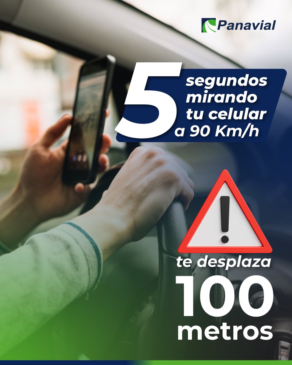 🚫📱 Cero distracciones al volante = vidas protegidas 🚗✨
Mirar el celular mientras conduces puede ser más peligroso de lo que imaginas.
👀 Mantén la atención en la vía, tu vida y la de los demás dependen de ello.
🛣️ #ConduceSeguro
