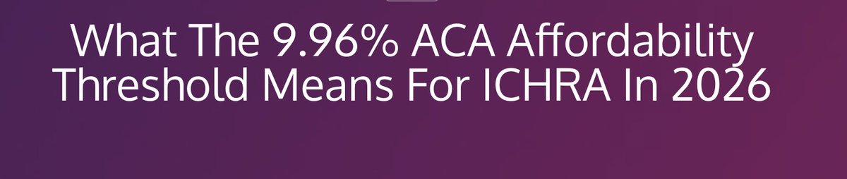 📈 ACA’s 2026 affordability threshold jumps to 9.96%.

Ready for the changes coming to Marketplace affordability? Employees aren't. 

Time to:
✔️ Recalculate contributions
✔️ Recheck safe harbors
✔️ Monitor premium filings

Details 👉🏽 bit.ly/46BY7CN